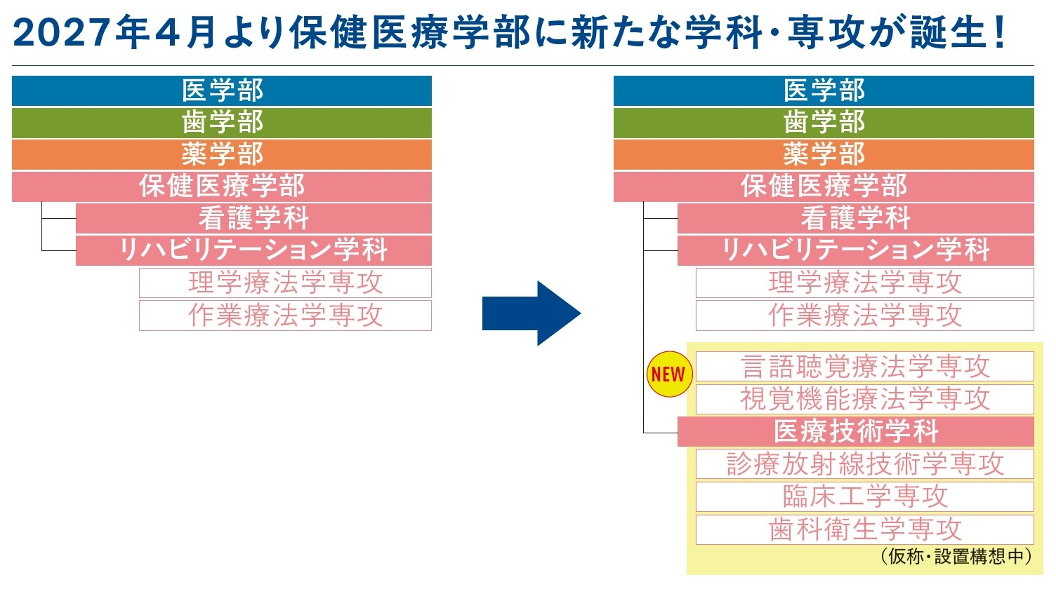 2027年4月より保健医療学部に新たな学科・専攻が誕生!
